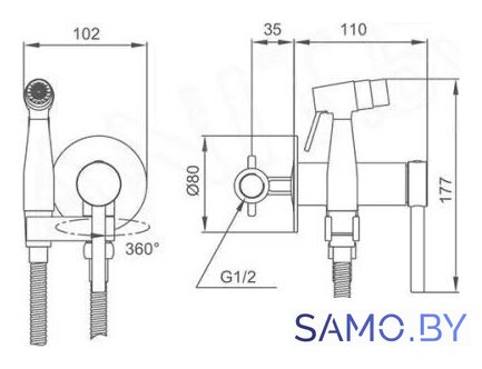 Гигиенический душ Gappo G7206-6 - Изображение №2 — Интернет-магазин samo.by
