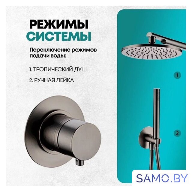 Душевая система  Grocenberg GB5090 (графит) - Изображение №4 — Интернет-магазин samo.by