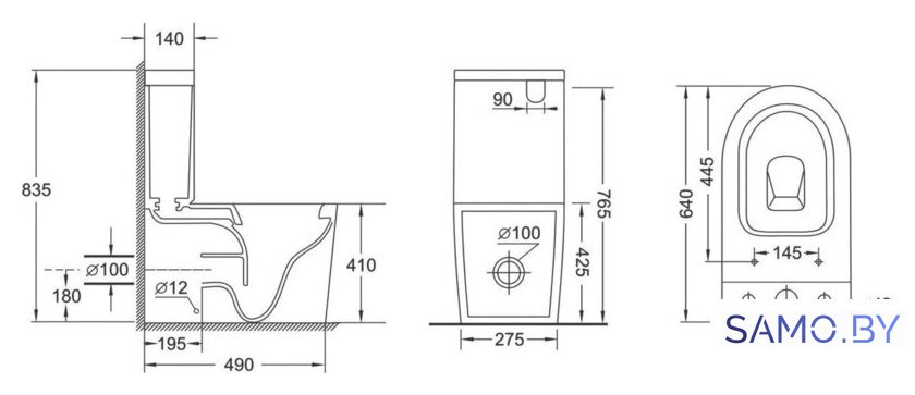Унитаз напольный Grossman GR-4407SQ - Изображение №14 — Интернет-магазин samo.by