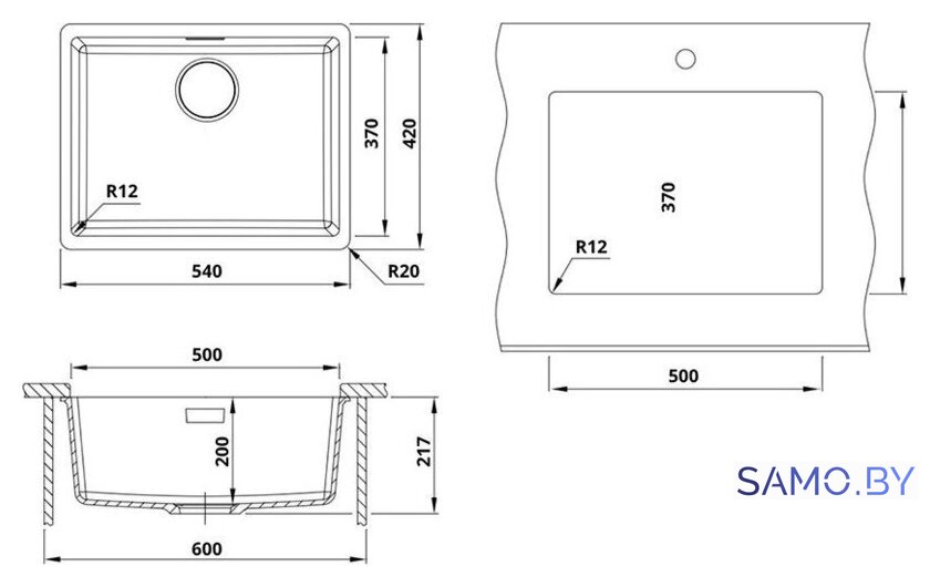 Кухонная мойка Roxen Gap 360270-54VB - Изображение №3 — Интернет-магазин samo.by