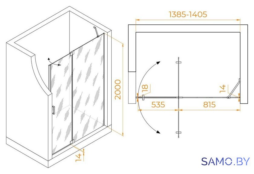 Душевая дверь RGW HO-014B 350601414-14 - Изображение №4 — Интернет-магазин samo.by