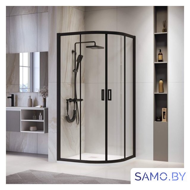 Душевой уголок RGW PA-52B 03085200-14 100x100 (черный/прозрачное стекло) - Изображение №1 — Интернет-магазин samo.by