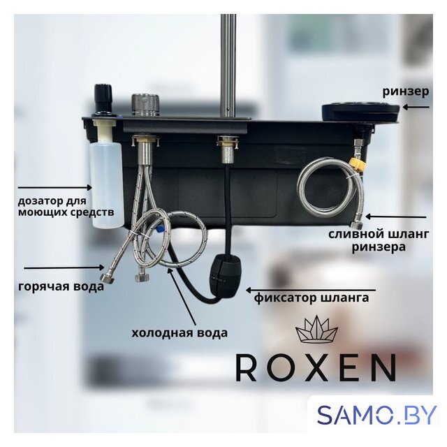 Кухонная мойка Roxen Stage Plus 560250-60-S многофункциональная 8 в 1 (60*48/текстурный сатин) - Изображение №17 — Интернет-магазин samo.by