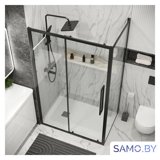 Душевой уголок Grossman Cosmo 110x100x195 120.K33.02.1110.21.00 (черный матовый/стекло прозрачное) - Изображение №9 — Интернет-магазин samo.by