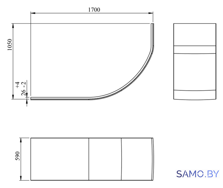 Ванна Lavinia Boho Grance Hill 170x105 R 3703170R - Изображение №5 — Интернет-магазин samo.by