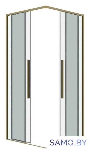 Душевой уголок Grossman Galaxy 90x90x195 300.K33.01.9090.32.00 (золото сатин/прозрачное стекло) - Изображение №2 — Интернет-магазин samo.by