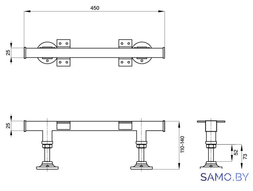 Ножки опорные Wellsee Useful Extras 231901000 - Изображение №2 — Интернет-магазин samo.by