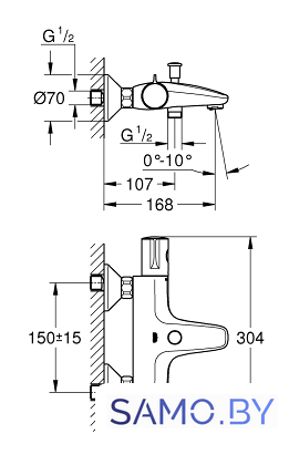 Смеситель Grohe Grohtherm 800 [34576000] - Изображение №2 — Интернет-магазин samo.by