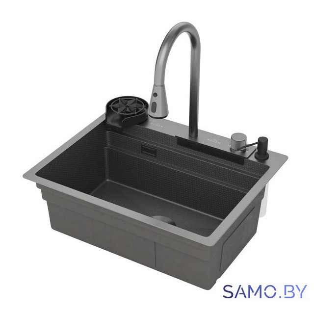 Кухонная мойка Roxen Stage Plus 560250-60-BS многофункциональная 8 в 1 (60*48/текстурный графит) - Изображение №4 — Интернет-магазин samo.by