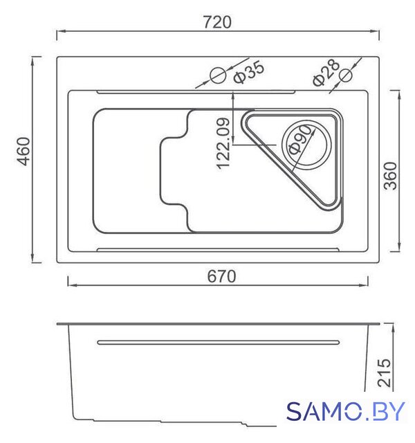 Кухонная мойка Gappo GS7246 - Изображение №3 — Интернет-магазин samo.by