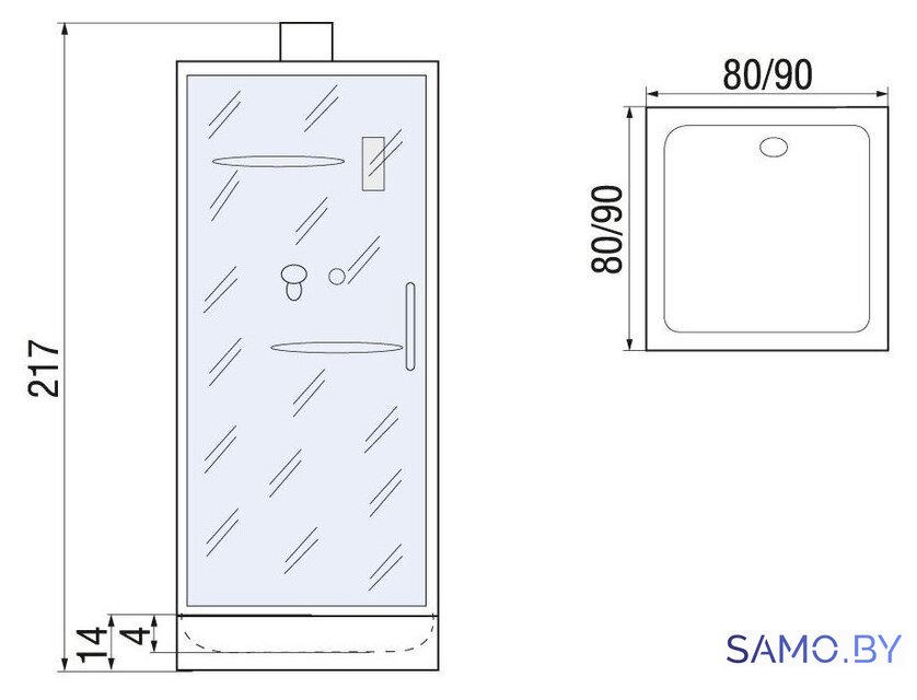 Душевая кабина River Moero 80/80/14 Б/К - Изображение №5 — Интернет-магазин samo.by