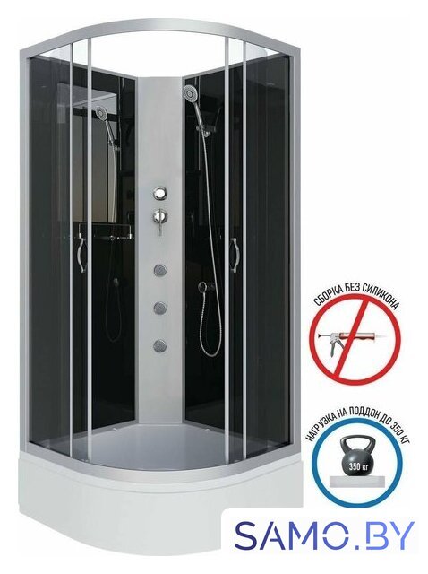 Душевая кабина Niagara NG-3501-14BKG 90x90 - Изображение №3 — Интернет-магазин samo.by