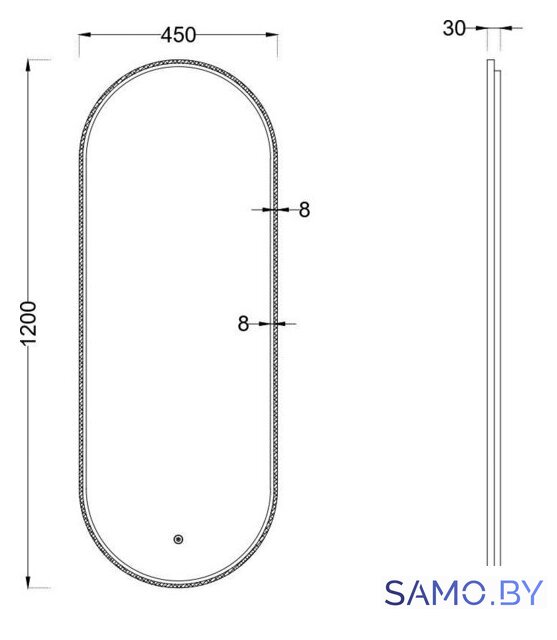  Roxen Зеркало Grown 510200-120B 45x120 - Изображение №7 — Интернет-магазин samo.by