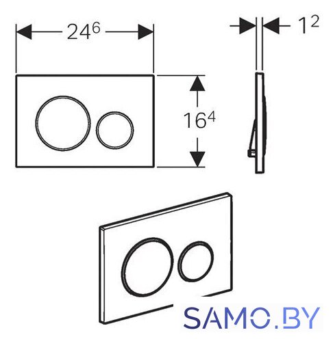 Панель смыва Geberit Sigma 20 115.882.KH.1 (глянцевый хром/матовый хром) - Изображение №2 — Интернет-магазин samo.by