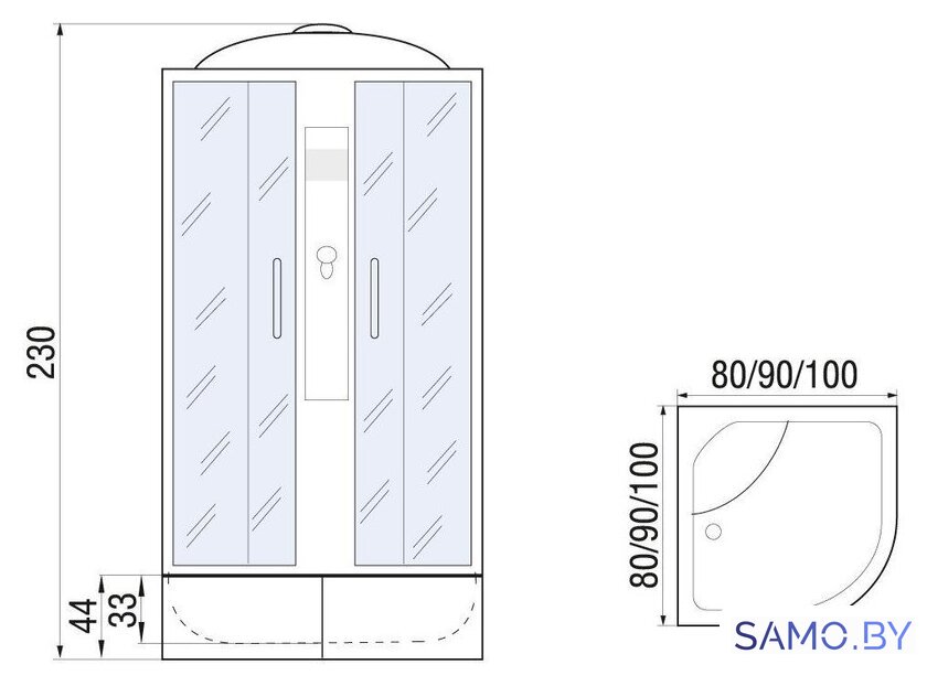 Душевая кабина River Desna XL 100/44 MT - Изображение №17 — Интернет-магазин samo.by