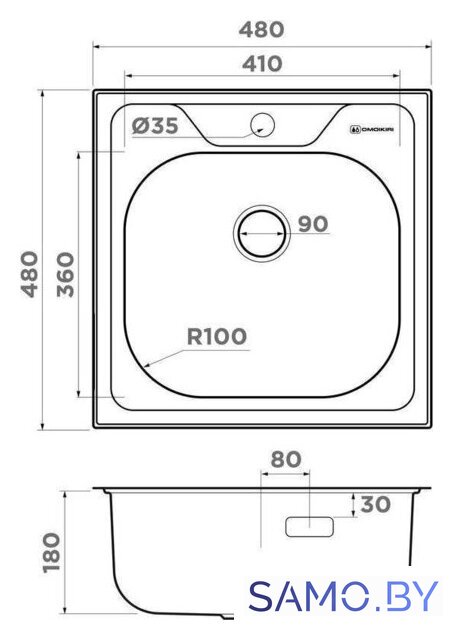 Кухонная мойка Omoikiri Saru 48 IN - Изображение №5 — Интернет-магазин samo.by
