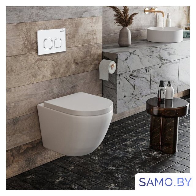 Унитаз подвесной Roxen Antares в комплекте с инсталляцией StounFix Dual Fresh 6 в 1 533876 (кнопка: белый глянец) - Изображение №8 — Интернет-магазин samo.by