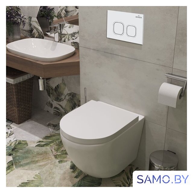 Унитаз подвесной Roxen Antares в комплекте с инсталляцией StounFix Dual Fresh 6 в 1 533876 (кнопка: белый глянец) - Изображение №7 — Интернет-магазин samo.by