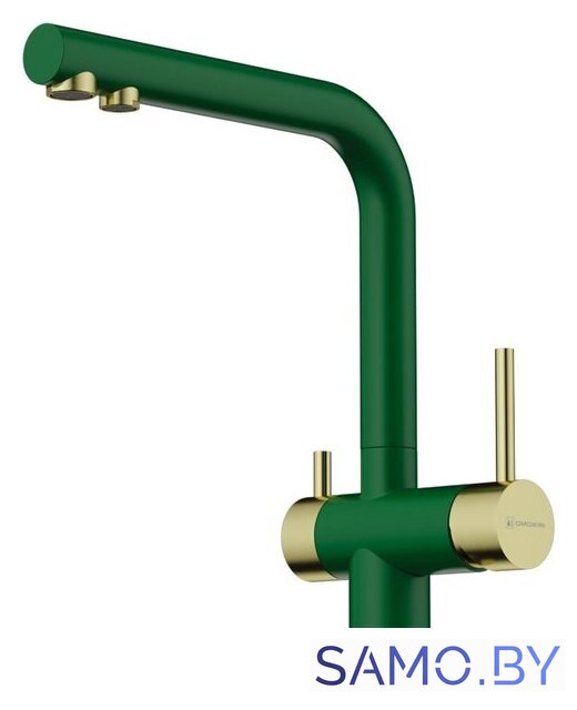 Смеситель Omoikiri Nagano-RG-LG (royal green/светлое золото/матовый) - Изображение №1 — Интернет-магазин samo.by