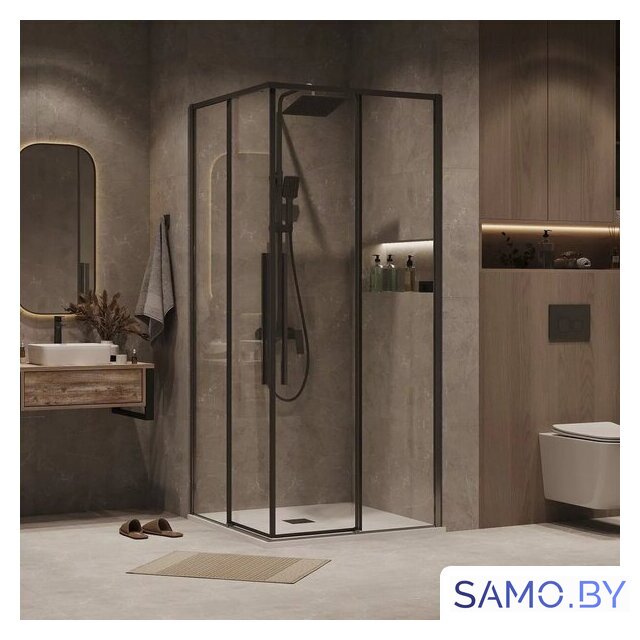 Душевой уголок Grossman Galaxy 90x90x195 300.K33.01.9090.42.00 (графит сатин/прозрачное стекло) - Изображение №7 — Интернет-магазин samo.by