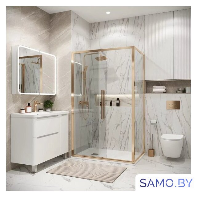 Душевой уголок Grossman Cosmo 120x80x195 120.K33.02.1280.32.00 (золото сатин/прозрачное стекло) - Изображение №8 — Интернет-магазин samo.by