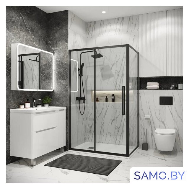 Душевой уголок Grossman Cosmo 120x100x195 120.K33.02.1210.21.00 (черный матовый/стекло прозрачное) - Изображение №7 — Интернет-магазин samo.by