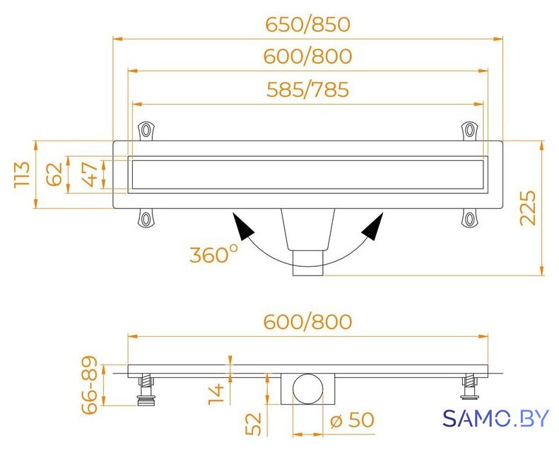 Трап/канал RGW Drain Leo-21 60212180-01 - Изображение №6 — Интернет-магазин samo.by