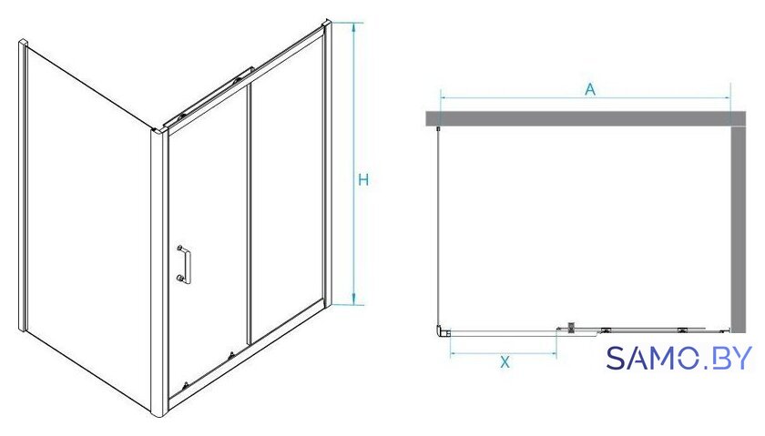 Душевой уголок RGW PA-74B (PA-14B + Z-050-2B) 410874169-14 160x90 (черный/прозрачное стекло) - Изображение №2 — Интернет-магазин samo.by