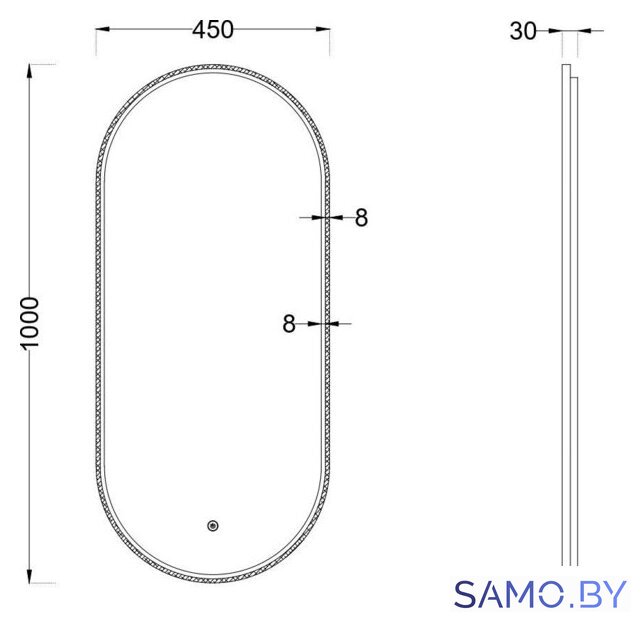  Roxen Зеркало Grown 510200-100B 45x100 - Изображение №6 — Интернет-магазин samo.by