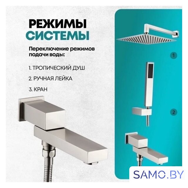 Душевая система  Grocenberg GB5089NK-1 (никель) - Изображение №10 — Интернет-магазин samo.by