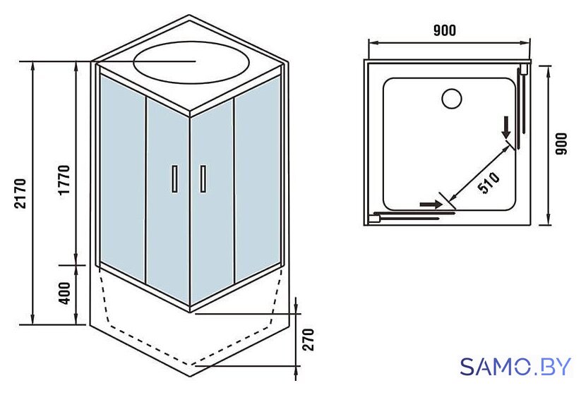 Душевая кабина WeltWasser WW500 Aller 902 - Изображение №11 — Интернет-магазин samo.by