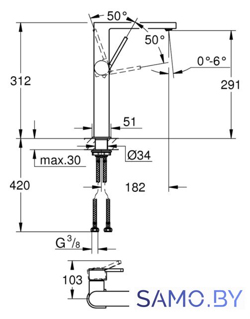 Смеситель Grohe Plus 32618003 - Изображение №2 — Интернет-магазин samo.by