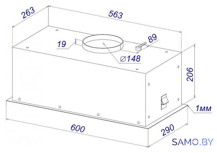Кухонная вытяжка ZorG Amina 1060 60 S (белый) - Изображение №9 — Интернет-магазин samo.by
