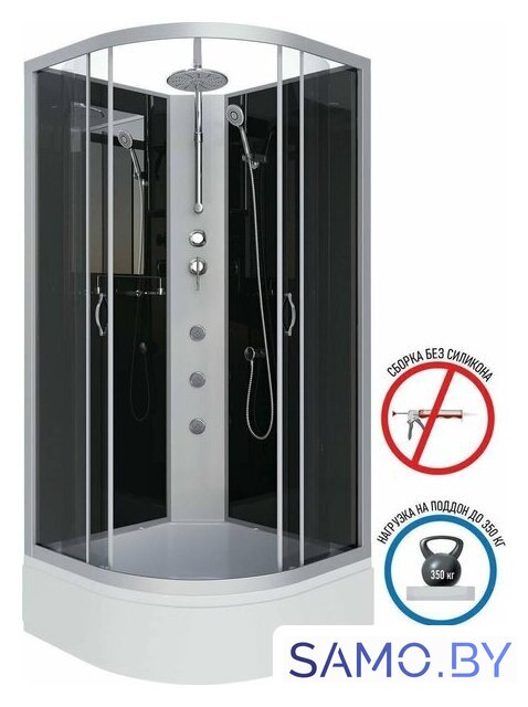 Душевая кабина Niagara NG-3501-14BKTG 90x90 - Изображение №3 — Интернет-магазин samo.by