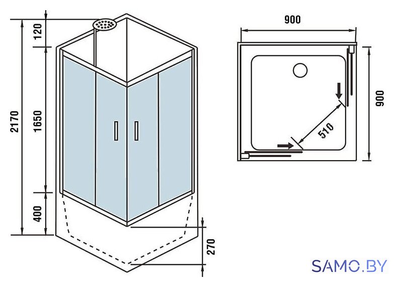 Душевая кабина WeltWasser WW500 Aller 901 - Изображение №9 — Интернет-магазин samo.by