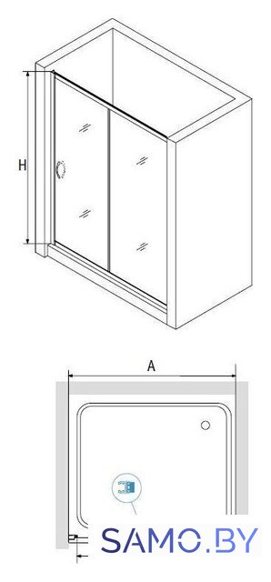 Душевая дверь RGW PA-016B 350801613-14 130 (черный/прозрачное стекло) - Изображение №2 — Интернет-магазин samo.by