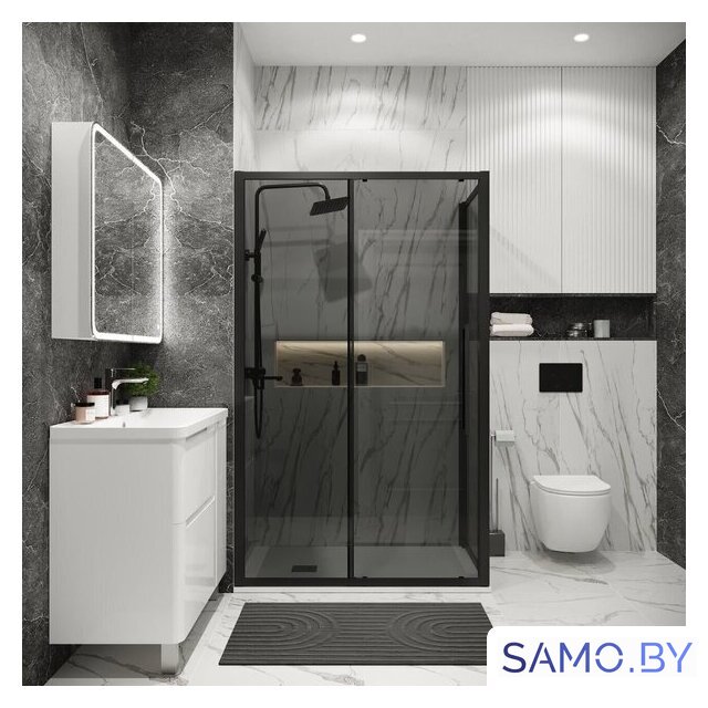 Душевой уголок Grossman Cosmo 130x80x195 120.K33.02.1380.21.10 (черный матовый/тонированное стекло) - Изображение №7 — Интернет-магазин samo.by