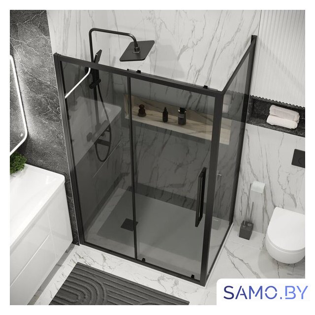 Душевой уголок Grossman Cosmo 130x80x195 120.K33.02.1380.21.10 (черный матовый/тонированное стекло) - Изображение №8 — Интернет-магазин samo.by