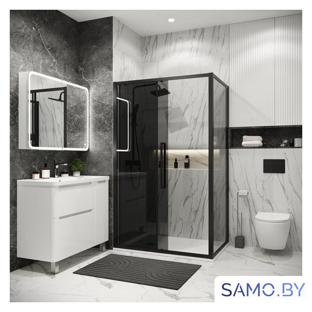 Душевой уголок Grossman Cosmo 130x80x195 120.K33.02.1380.21.10 (черный матовый/тонированное стекло) - Изображение №9 — Интернет-магазин samo.by
