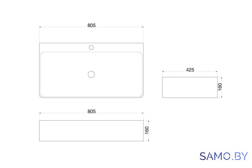 Умывальник SantiLine SL-1080 - Изображение №2 — Интернет-магазин samo.by