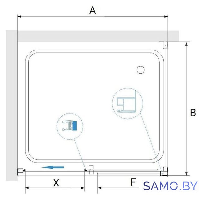 Душевой уголок RGW PA-76 35087667-11 160x70 (хром/прозрачное стекло) - Изображение №2 — Интернет-магазин samo.by