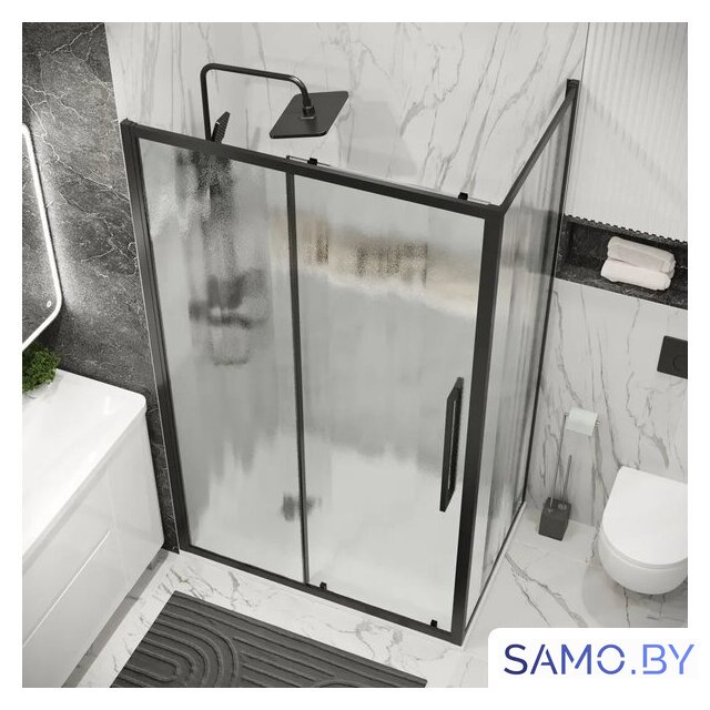 Душевой уголок Grossman Cosmo 130x100x195 120.K33.02.1310.21.02 (черный матовый/стекло шиншилла) - Изображение №9 — Интернет-магазин samo.by