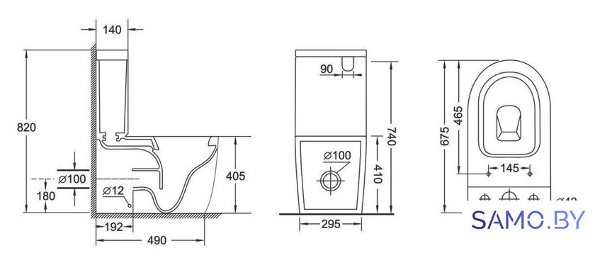 Унитаз напольный Grossman GR-4446SQ - Изображение №9 — Интернет-магазин samo.by
