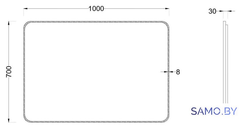  Roxen Зеркало Simon Long 510205-100B 100x70 - Изображение №5 — Интернет-магазин samo.by