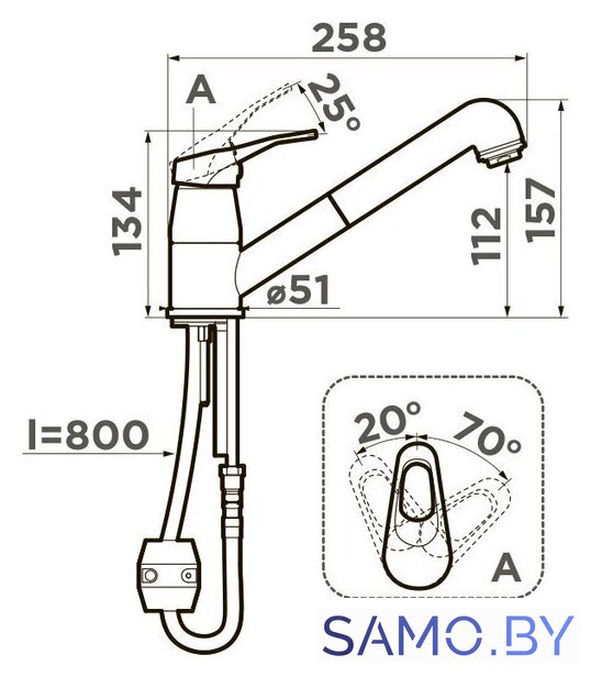 Смеситель Omoikiri Tateyama-S GB (графит) - Изображение №3 — Интернет-магазин samo.by