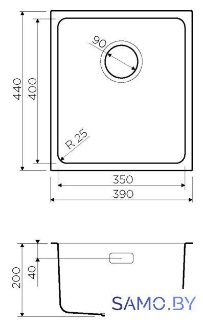 Кухонная мойка Omoikiri Tadzava 39-U/I-GM 4993079 (вороненая сталь) - Изображение №2 — Интернет-магазин samo.by