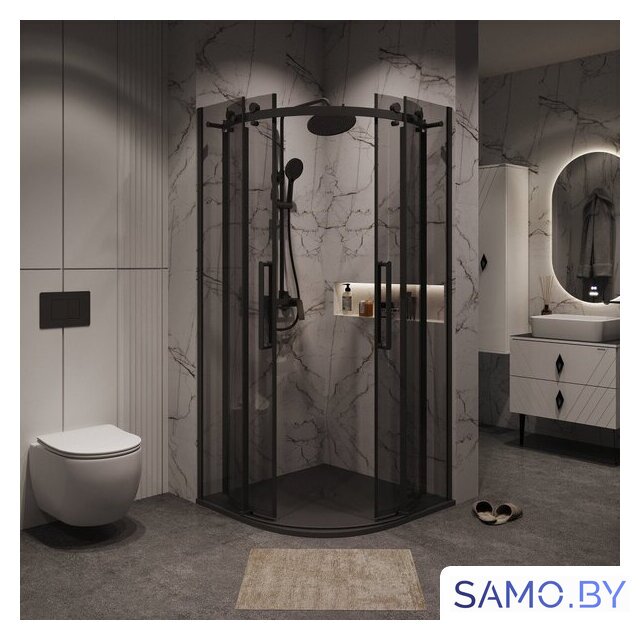 Душевой уголок Grossman Classic 90x90x195 301.K33.04.9090.21.10 (черный матовый/тонированное стекло) - Изображение №9 — Интернет-магазин samo.by