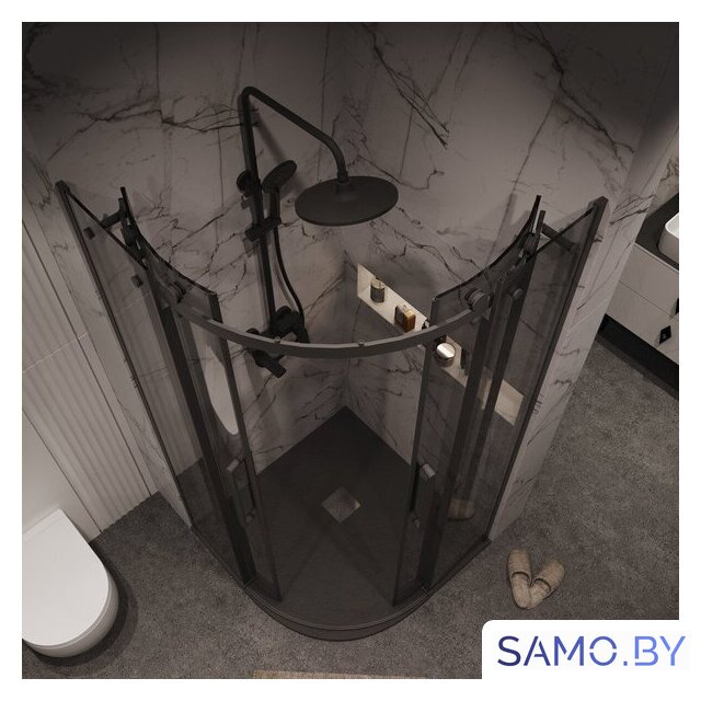 Душевой уголок Grossman Classic 90x90x195 301.K33.04.9090.21.10 (черный матовый/тонированное стекло) - Изображение №10 — Интернет-магазин samo.by