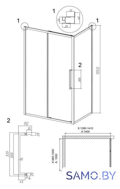 Душевой уголок Grossman Cosmo 140x100x195 120.K33.02.1410.42.00 (графит сатин/стекло прозрачное) - Изображение №10 — Интернет-магазин samo.by