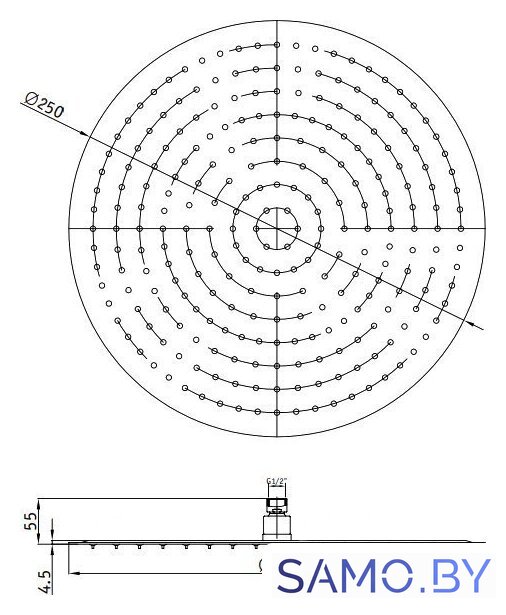 Верхний душ RGW SP-81 25x25 см - Изображение №3 — Интернет-магазин samo.by